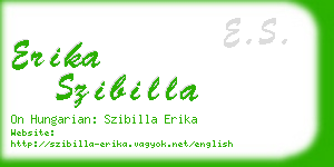 erika szibilla business card